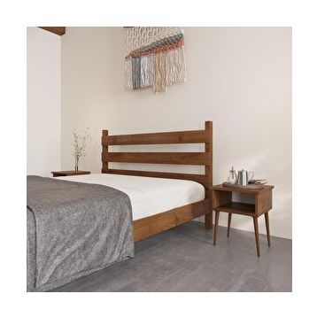 Renazzo Mobilya Natura Model 120x200 cm Ceviz Renk Çam Ahşap Karyola