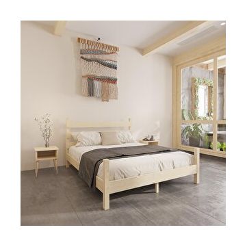 Renazzo Mobilya Natura Model 120x200 cm Doğal Çam Ahşap Karyola