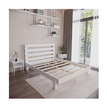 Renazzo Mobilya Urban New Model 120x200 cm Beyaz Çam Ahşap Karyola
