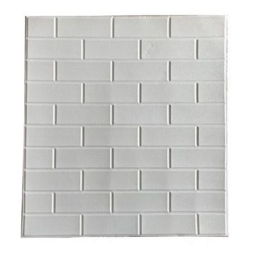 Renkli Duvarlar NW63 Beyaz Sade Tuğla Kendinden Yapışkanlı Duvar Paneli