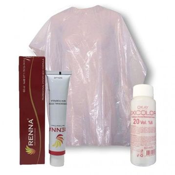 Renna 5.60 Sıcak Çikolata 60 ml Saç Boyası + Exicolor 60 ml 20 Volüm Oksidan + Boya Naylonu