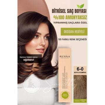 Renna 6-0 Koyu Kumral Amonyaksız Bitkisel Yıpranmış Saçlar İçin 60 ml Saç Boyası
