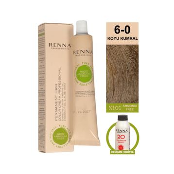 Renna 6-0 Koyu Kumral Amonyaksız Bitkisel Yıpranmış Saçlar İçin 60 ml Saç Boyası