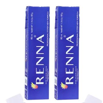 Renna 60 ml 6-4 Koyu Kumral Bakır 2'li Set Tüp Saç Boyası + Oksidan