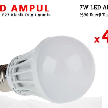 Rennway 4 Adet 7 W Enerji Tasarruflu Led Ampul