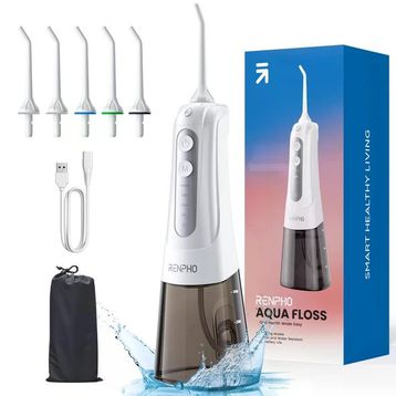 Renpho Akülü Diş Duşu 300 ml Taşınabilir Suya Dayanıklı USB Şarj Edilebilir Dental Oral Irrigator Diy ile 4 Mod 5 Jet Uç Su Diş Seçtikleri Ev Seyahati için Diş Temizleyici