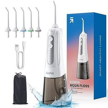 Renpho Akülü Diş Duşu 300 ml Taşınabilir Suya Dayanıklı USB Şarj Edilebilir Dental Oral Irrigator Diy ile 4 Mod 5 Jet Uç Su Diş Seçtikleri Ev Seyahati için Diş Temizleyici