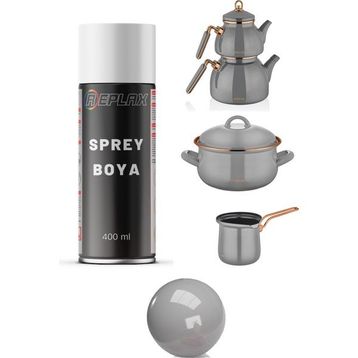 Replax Gri Çaydanlık Isıya Dayanıklı 500 Emaye 400 ml Sprey Boyası