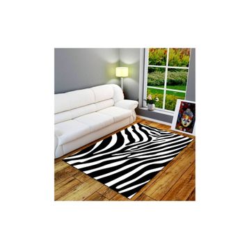 Resmiro MRC392 Özel Çizim Zebra Desenli Dijital Baskılı Halı