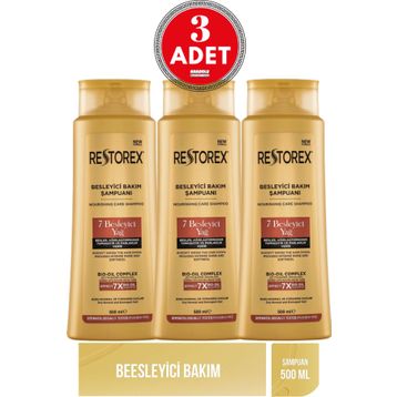 Restorex 7 Besleyici Yağ 3x500 ml Bakım Şampuanı