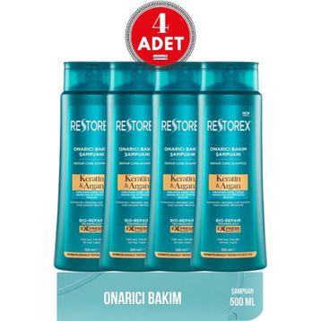 Restorex Keratin Argan 4x500 ml Şampuan