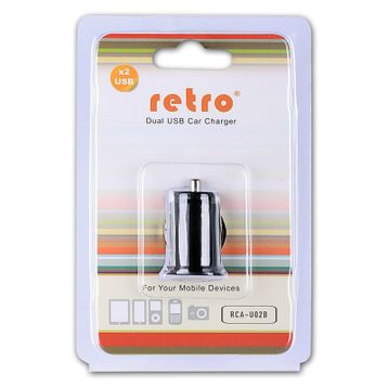 Retro Kingboss 5V Çift USB Siyah Araç Uyumlu Adaptör