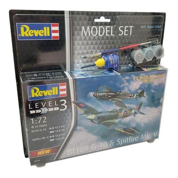 Revell Combat Set Bf109G-10-Spitfire Mk.V 63710 Maket Seti