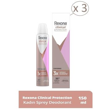 Rexona Clinical Protection Confidence 3x150 ml Kadın Sprey Deodorant