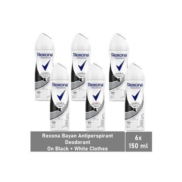 Rexona Invisible Black + White Fresh Kadın Sprey Deodorant 6x150 ml