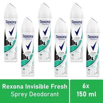 Rexona Invisible Black + White Fresh Kadın Sprey Deodorant 6x150 ml