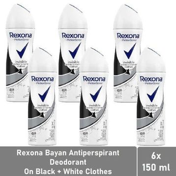 Rexona Invisible Black + White Fresh Kadın Sprey Deodorant 6x150 ml