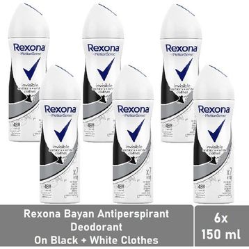 Rexona Invisible Black + White Fresh Kadın Sprey Deodorant 6x150 ml