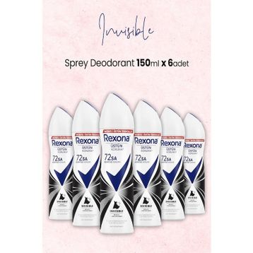 Rexona Invisible Black + White Fresh Kadın Sprey Deodorant 6x150 ml