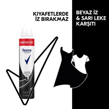 Rexona Invisible Black+White Antiperspirant 200 ml Kadın Sprey Deodorant