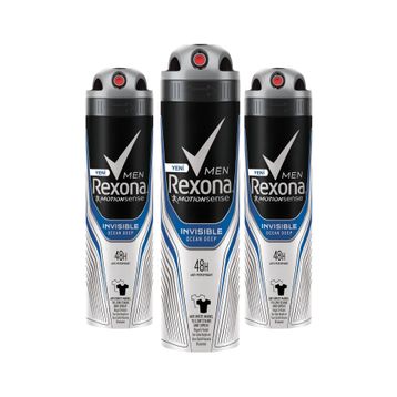 Rexona Invisible Ocean Deep Men 3x150 ml Sprey Deodorant