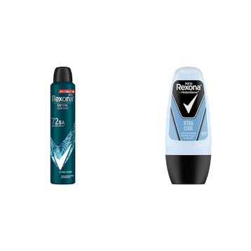 Rexona Men Xtra Cool 200 ml Erkek Sprey Deodorant ve Men Xtra Cool 2x50 ml Erkek Roll On Deodorant