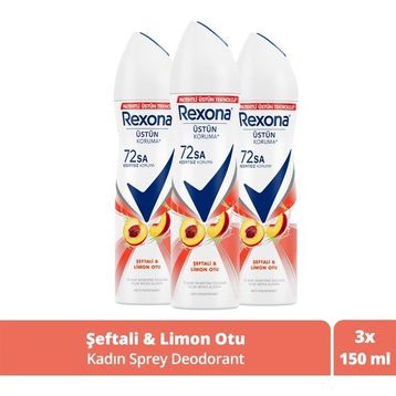 Rexona Natural Fresh Şeftali ve Limon Otu 3x150 ml Kadın Deodorant