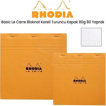 Rhodia Basic Kareli Turuncu Kapak 80 gr 80 Yaprak Le Carre Bloknot