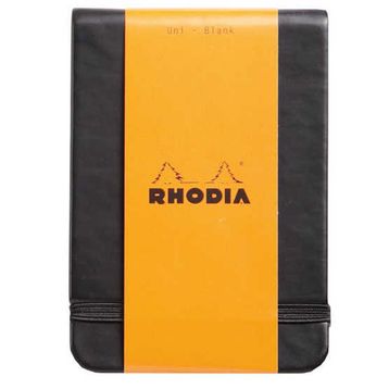 Rhodia Boutique Webnotebook İtalyan Deri Kısa Kenarlı Siyah Sert Kapak Ciltli Çizgili Defter