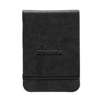 Rhodia Boutique Webnotebook İtalyan Yandan Siyah Sert Kapak Deri Çizgili Defter