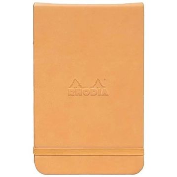 Rhodia Boutique Webnotebook Yandan Turuncu Sert Kapak İtalyan Deri Çizgili Defter