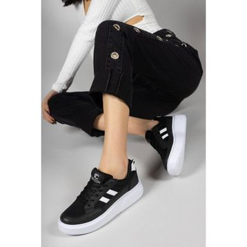Riccon 0012151 Siyah Beyaz Kadın Sneaker