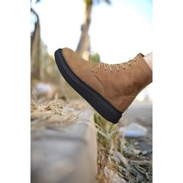 Riccon 0012373 Taba Siyah Süet Sneaker Erkek Bot