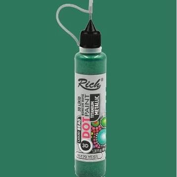 Rich 15129 Dot Paint Titanium Metalik Yeşil Boncuk Boya