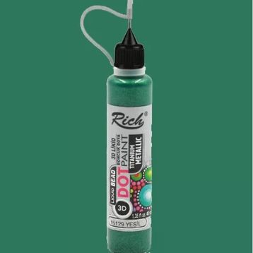Rich 15129 Dot Paint Titanium Metalik Yeşil Boncuk Boya