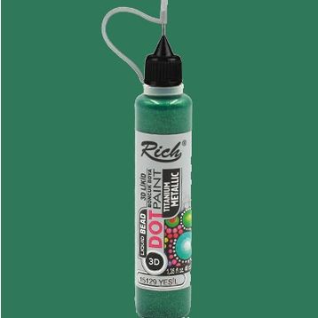 Rich 15129 Dot Paint Titanium Metalik Yeşil Boncuk Boya