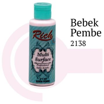 Rich 2138 Bebek Pembe 120 cc Multi Surface Akrilik Boya