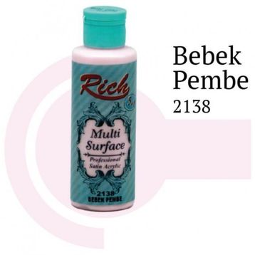 Rich 2138 Bebek Pembe 120 cc Multi Surface Akrilik Boya