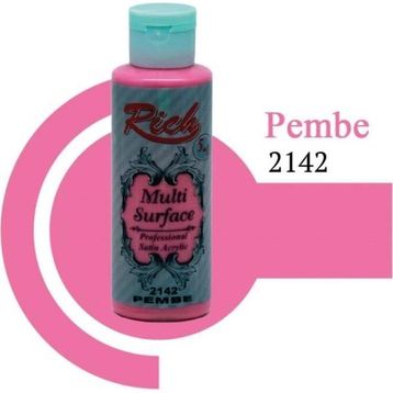 Rich 2142 120 cc Pembe Multi Surface Akrilik Boya