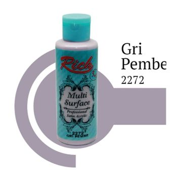 Rich 2272 Gri Pembe 120 cc Multi Surface Akrilik Boya