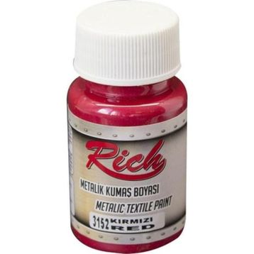 Rich 50 cc Metalik 3152 Kırmızı Kumaş Boyası