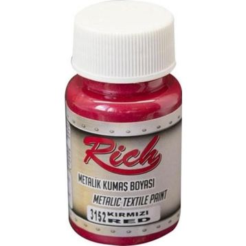 Rich 50 cc Metalik 3152 Kırmızı Kumaş Boyası