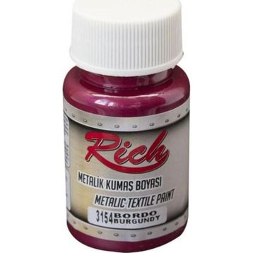 Rich 50 cc Metalik Bordo 3154 Kumaş Boyası