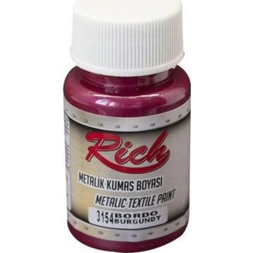 Rich 50 cc Metalik Bordo 3154 Kumaş Boyası
