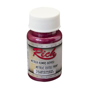 Rich 50 cc Metalik Bordo 3154 Kumaş Boyası