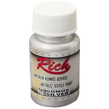Rich 50 cc Metalik Gümüş 3118 Kumaş Boyası