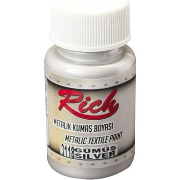Rich 50 cc Metalik Gümüş 3118 Kumaş Boyası
