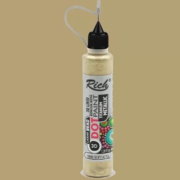 Rich 5795185 3D Dot Paint Metalik Likit 40 cc 12080 Soft Altın Boncuk Boya