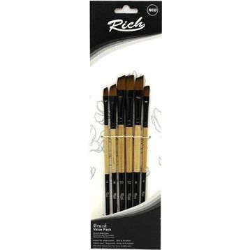 Rich 6'lı Yan Kesik Fırça Seti