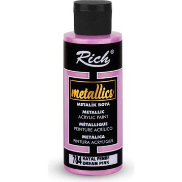 Rich 784 Hayal Pembe Metalik Akrilik Boya 120 ml